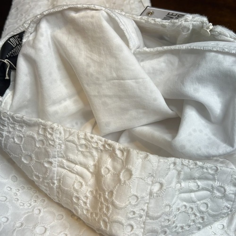 Love MOSCHINO | NWT Eyelet Dainty White Pants - Picture 6 of 8